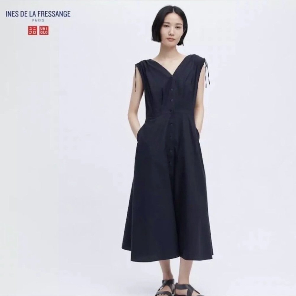 Uniqlo Women's Dark Blue Maxi Dress